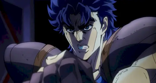 Le guerrier animé Jonathan Joestar serre le poing