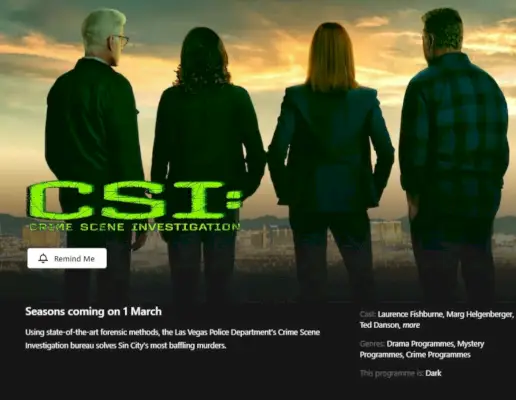 Csi Netflix išleidimo data App.webp