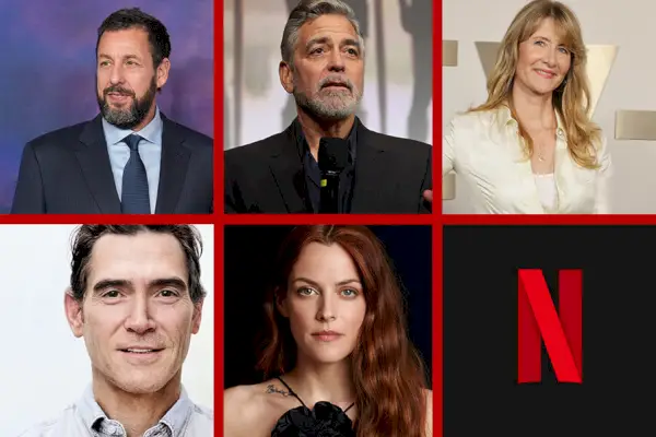 Cast Grid per il film Netflix Jay Kelly Noah Baumbach senza titolo