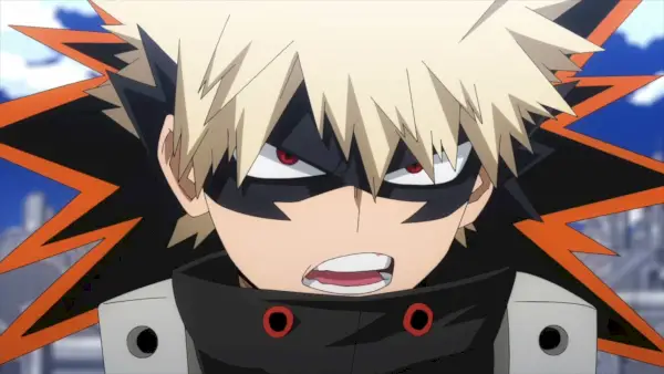 Bakugo Katsuki confronteert Midoriya Izuku met zijn nieuwe kracht van My Hero Academia