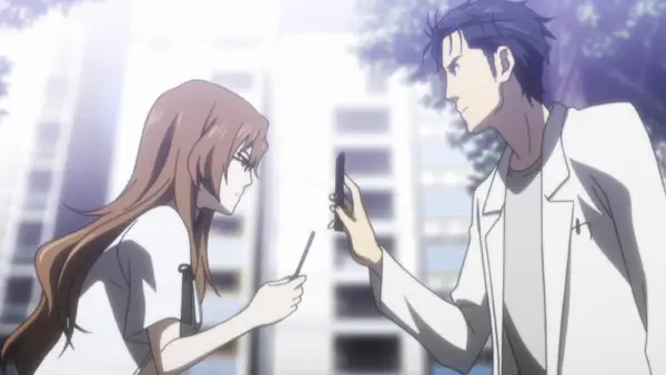 Rintaro ve Mayuri Steins;gate'de.