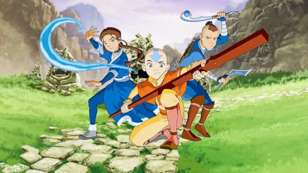 Aang, Katara a Sokka vo filme Avatar: The Last Airbender