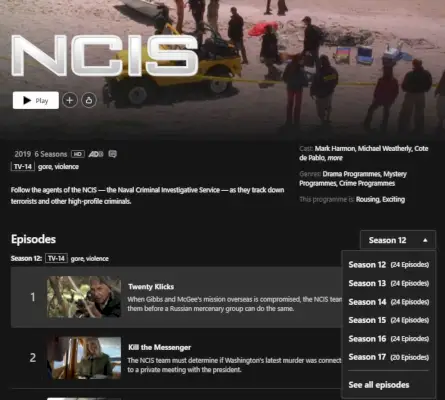 المواسم المتوفرة على Ncis Netflix