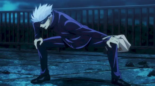 Gojo Satoru fighting Ryomen Sukuna for the first time in Episode 2 of Jujutsu Kaisen.