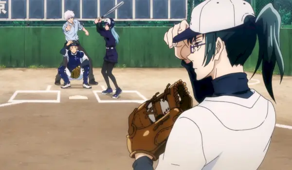 Maki pitcht in der Baseball-Folge „Jujutsu Kaisen“.