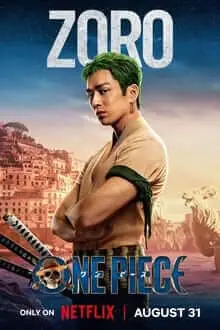 Plakat z jednoczęściową postacią Zoro na żywo w serwisie Netflix