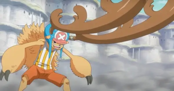 Tony Tony Chopper mostrando su salto posterior Horn Point en One Piece