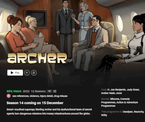 'Archer'시즌 14, 해외 지역에서 Netflix 출시 날짜 설정