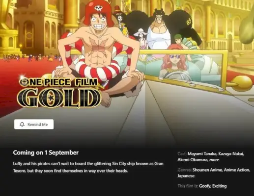 One Piece Film Gold und TV-Specials kommen im September 2023 auf Netflix in der Netflix-App