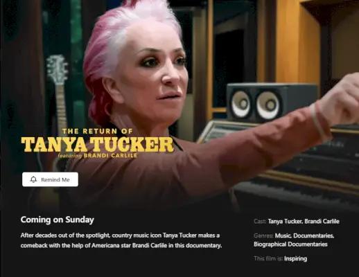 'The Return of Tanya Tucker: Featuring Brandi Carlile' anger Netflix USA:s releasedatum