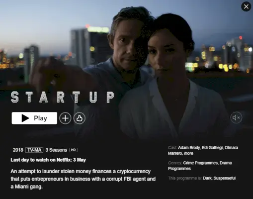 Viimeinen päivä katsoa Startup Netflixiä