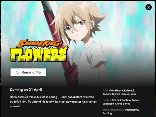 Anime ‘Shaman King: Flowers’ chegando à Netflix globalmente em abril de 2024