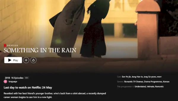 Netflix Original K-Drama 'Something in the Rain' zapušča Netflix maja 2023