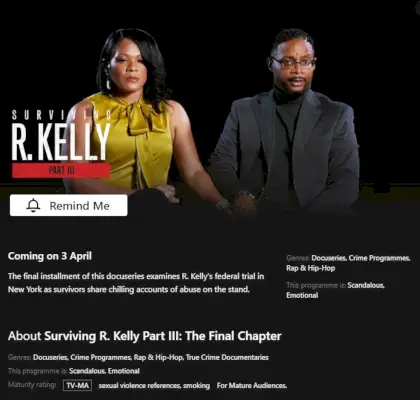 Surviving R Kelly „Netflix“ išleidimo data, 3 sezonas.webp