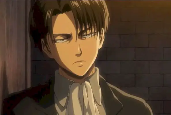 Levi von Attack On Titan sieht beunruhigt aus