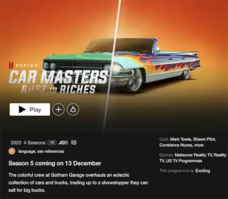 Car Masters Rust To Riches apstiprina Netflix izlaišanu