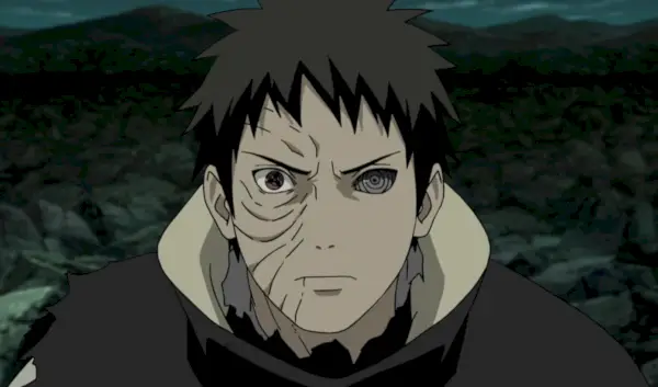 Obito Uchiha brandissant le rinnegan et le Sharingan