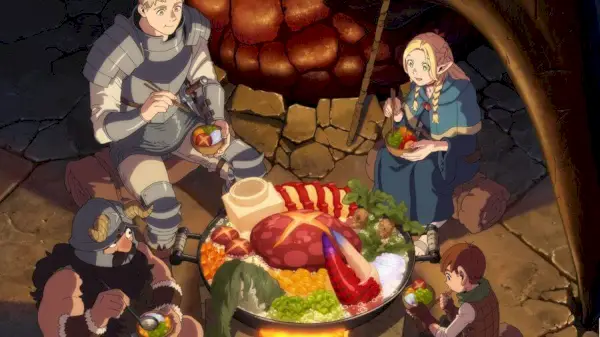 Delicioso en el anime de Netflix Dungeon