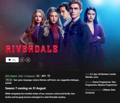 Riverdale 시즌 7 Netflix 출시 날짜 App.webp