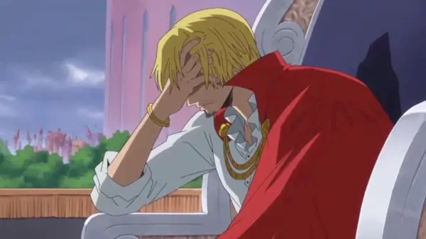 Sanji pleure virilement.