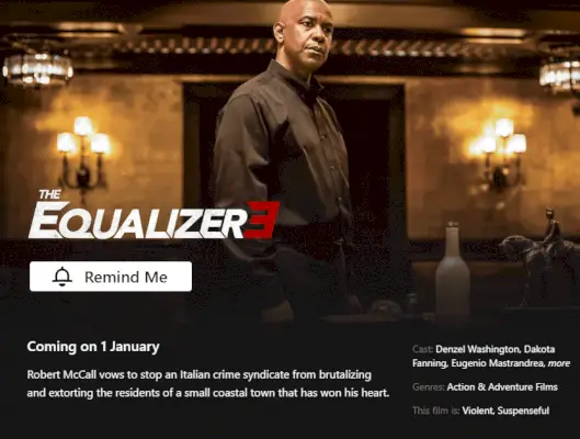 'The Equalizer 3' fastsætter Netflix-udgivelsesdatoen for januar 2024 i USA