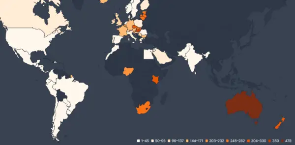 Mapa de alta popularidade de Heartbreak