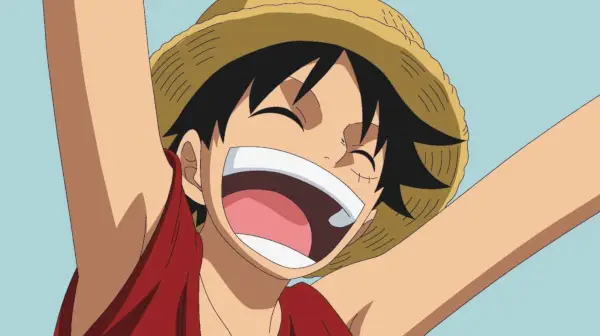 Monkey D. Ruffy jubelt in One Piece.