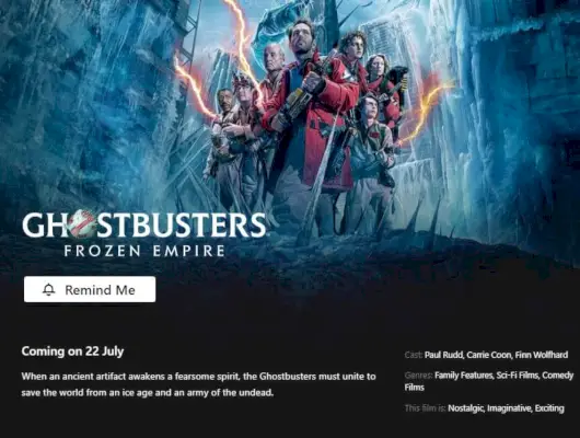 Ghostbusters Frozen Empire, 22 luglio