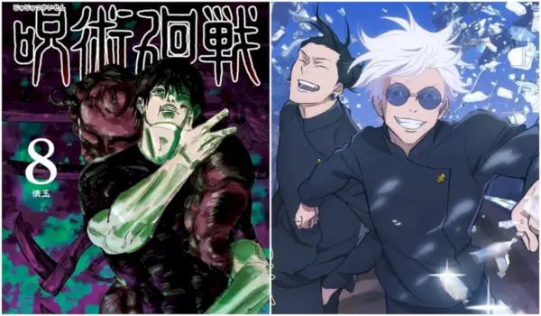 Toji Fushiguro a Jujutsu Kaisen 8. kötetében, Geto és Gojo a Jujutsu Kaisen 2. évadában