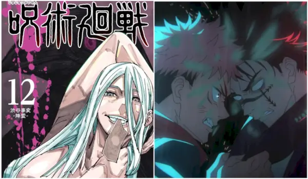 Meimei do volume 12 do mangá Jujutsu Kaisen, Yuji e Choso lutando na 2ª temporada de Jujutsu Kaisen