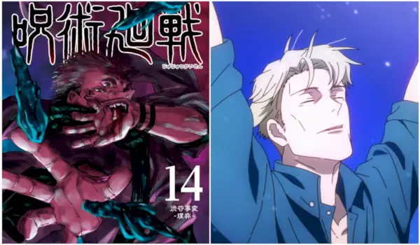 Sukuna på bind 14 af Jujutsu Kaisen manga, Nanami Kento fra sæson 2 af Jujutsu Kaisen