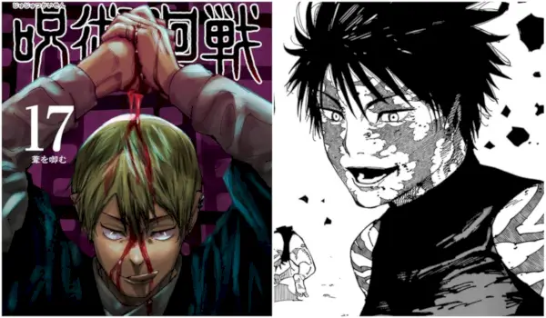 Naoya Zenin nel volume 17 di Jujutsu Kaisen e Maki Zenin