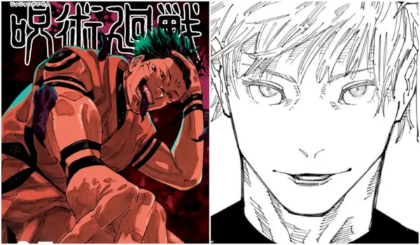 Sukuna a Jujutsu Kaisen 25. kötetéből és Gojo Satoru