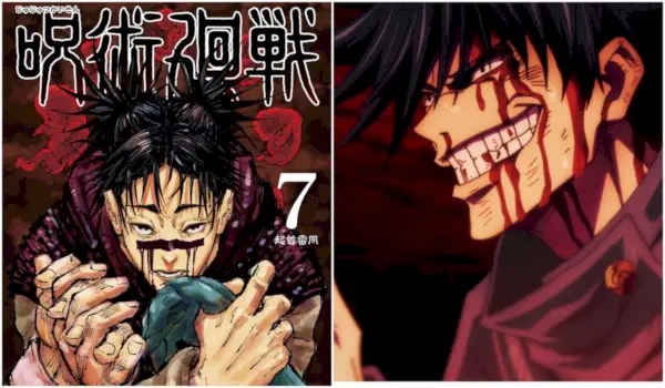 Volumul 7 al manga Jujutsu Kaisen cu Choso și Megumi din sezonul 1 din Jujutsu Kaisen