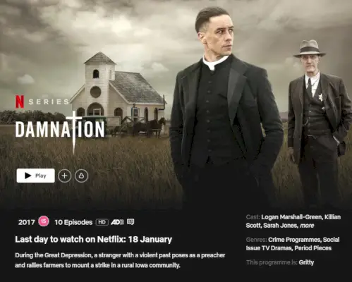 Paskutinė diena žiūrėti „Damnation“ Netflix.webp