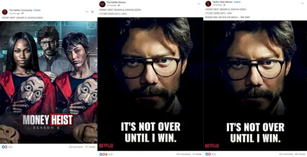 Facebook Posts For Money Heist sesong 6