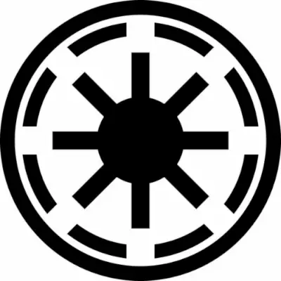 Een afbeelding van het symbool voor de Galactische Republiek ten tijde van de Star Wars Prequel-trilogie