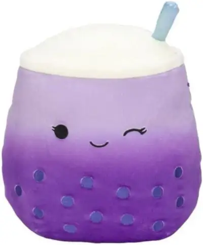 Mrkající fialový boba čaj Squishmallow