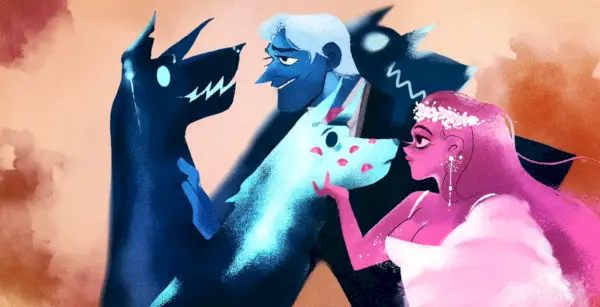 hades persephone och deras hundar i lore olympus