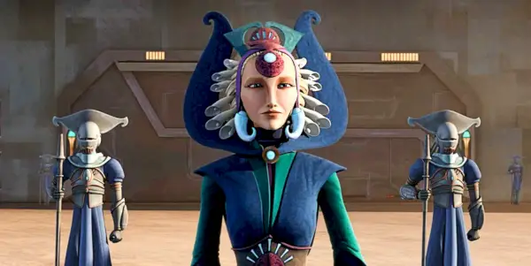 Anna Graves als pazifistische Herzogin Satine Kryze in Star Wars: The Clone Wars