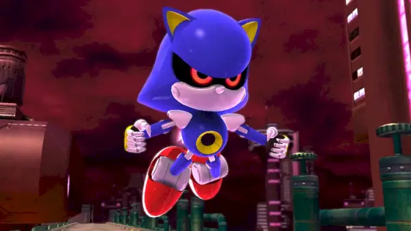 Metal Sonic voa pelo ar em