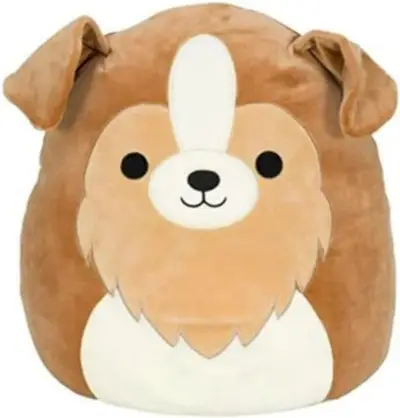 En solbrun sheltie-hund Squishmallow