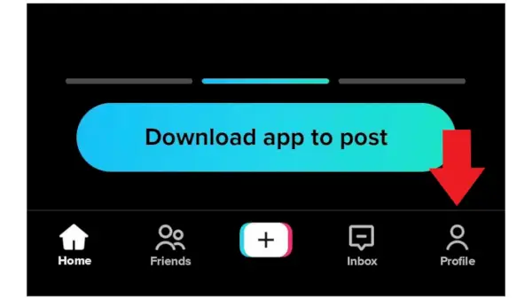 Pulsante Profilo nell'app TikTok