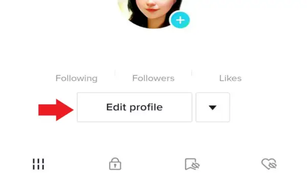 Bouton Modifier le profil dans l'application TikTok