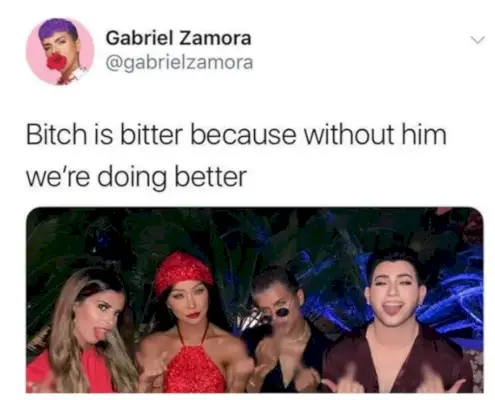 Gabriel Zamora Tweet med Laura Lee Nikita Dragun og Manny Gutierrez