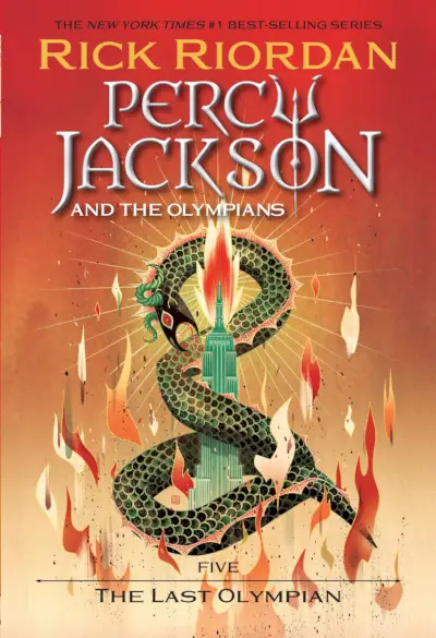 Percy Jackson and the Olympians bok 5 - The Last Olympian coverart (Disney Hyperion)