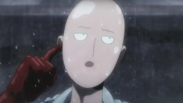 لقطة شاشة تظهر سايتاما وهو رائع في One Punch Man