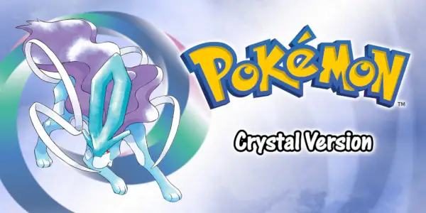 Oficiální umění pro Pokémon Crystal s legendárním Pokémonem Suicunem