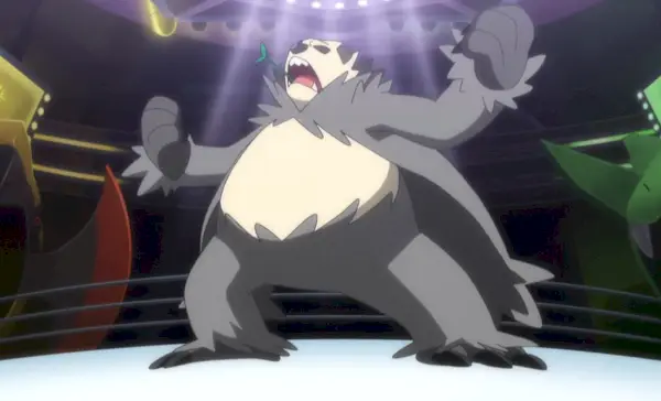 Pangoro burácajúci na pódiu (The Pokemon Company)