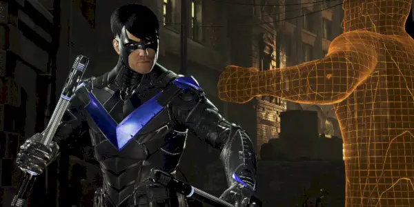 Nightwing kaujas pozā filmā Batman: Arkham VR